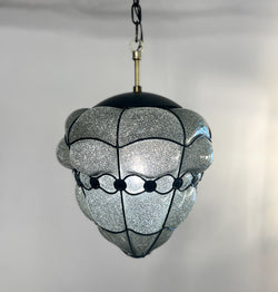 Fabulous "Caged" Glass Pendant Lamp by Moe Lighting, 1960s