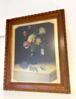 Beautiful Antique Oil Painting in Solid Wood Frame