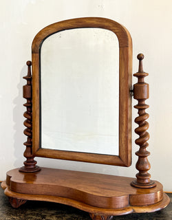Lovely Antique Barley Twist Shaving Mirror with Tilt Design