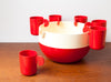 Fun Red & White Plastic Punch/Sangria Set, Made in France