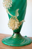 Stunning Mid Century Murano Glass Lamp w/ Floral Design & Original Finial