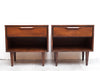 Hard to Find Pair of Mid Century Walnut Nightstands, Refinished Tops