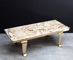 Beautiful 1960s Marble & Brass Coffee Table by Arturo Pani for Muller of Mexico
