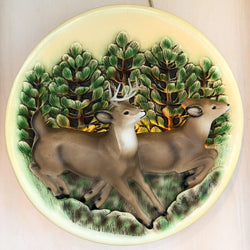 Adorable & Rare 1950s Vintage 3D Deer Wall Lamp, Chalkware