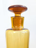 Beautiful Amber Glass Mid Century Decanter Set w/ Curvy Shape