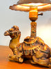 Darling 1920s Plaster Camel Lamp w/ Copper Shade