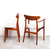 Gorgeous Set of 6 Mid Century Teak Dining Dining Chairs, Includes Two Arm Chairs