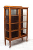 Hard to Find Early 1900s Arts & Crafts Tiger Oak Glass Cabinet with Lock