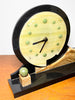 1930s Art Deco Marble & Metal Clock, w/ New Battery Movement