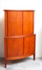 Gorgeous Craftsman Built Mid Century Teak Corner Cabinet w/ Curved Front