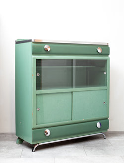 Incredible 1950s Chrome & Formica Cabinet, Fabulous Colour & Chrome Accents