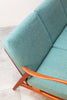 Ultra Compact Mid Century Teak Sofa, Nice Sculptural Design