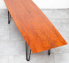Gorgeous Mid Century *Solid* Teak Coffee Table w/ Steel Hairpin Legs