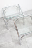 Fabulous Pair of Hollywood Regency Chrome "Bamboo" Side Tables