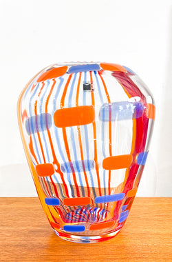 Unique Large Glass Vase by Carlo Moretti, Murano Glass