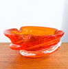 Beautiful Large Vibrant Orange 1960s Chalet Glass Dish