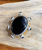 Beautiful Victorian Black Agate Mourning Brooch w/ Hidden Compartment