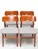 SALE! Beautiful Set of 4 Mid Century Teak Dining Chairs w/ New Upholstery