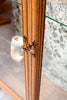 SALE! Refinished Antique Oak Cabinet w/ Wallpaper Background, Glass Shelves