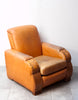 Fabulous 1930s Art Deco Club Chair w/ Wood Detail & Well Worn Patina