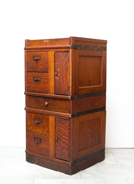 Unusual Early 1900s Oak Filing Cabinet / Card Catalog, Compact