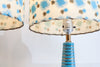 Incredible Pair of Petite 1950s Ceramic Lamps w/ Original Two-Tier Fibreglass Shades