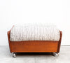 Fabulous 1970s Teak Ottoman by G Plan of England, New Upholstery
