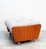 Fabulous 1970s Teak Ottoman by G Plan of England, New Upholstery