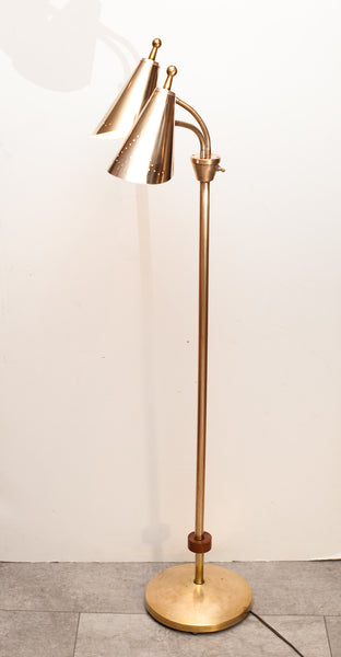 Gorgeous Double-Head Gooseneck Floor Lamp w/ Pierced Shades