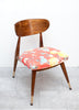 Super Cute 1950s Curved Back Chair w/ Pretty New Upholstery