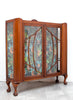 Fabulous Antique Display Cabinet w/ Gorgeous New Tiger Background
