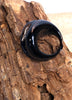 Vintage Handblown Sommerso Black Glass Ring