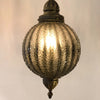 Vintage Glass Lamp in Smokey Grey w/ Burnished Brass Hardware