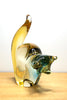 Vintage Sommerso Glass Lemur, Teal and Yellow