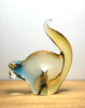 Vintage Sommerso Glass Lemur, Teal and Yellow