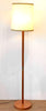 Solid Teak Floor Lamp w/ Brass Detail and Coordinating Vintage Shade
