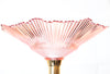Amazing 1980s Brass/Lucite/Pink Glass Floor Lamp
