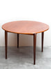 Compact Mid Century Danish Teak Dining Table, Refinished, w/ Leaf