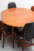 Compact Mid Century Danish Teak Dining Table, Refinished, w/ Leaf