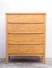Handsome Refinished Mid Century Tall Dresser, Compact & Quality Built