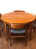 Gorgeous Mid Century Teak Dining Table, Quality Built, Compact w/Leaf