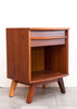 Petite & Well-Built 1950s Walnut Nightstand, Completely Refinished
