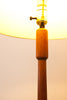 Sculptural Solid Teak Floor Lamp w/ Brass Detail & Vintage Shade