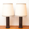 Super Cool Matching Pair of South American Leather-Clad Lamps