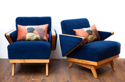 SALE! Exceptional Pair of Restored Art Deco Lounge Chairs w/ New Mohair