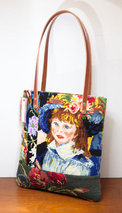 Lovely Ruth + Nelly Double-Sided Needlepoint Tote Bag