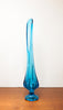 Vibrant 1960s Turquoise Blue Glass Vase by Viking Glass