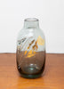 Beautiful Petite Smoked Glass Vase w/ Metallic Gold, Made in Quebec