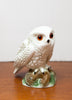 Adorable Little German Porcelain Owl w/ Glass Eyes