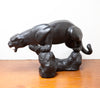 Fabulous Vintage Ceramic Black Panther on Rock